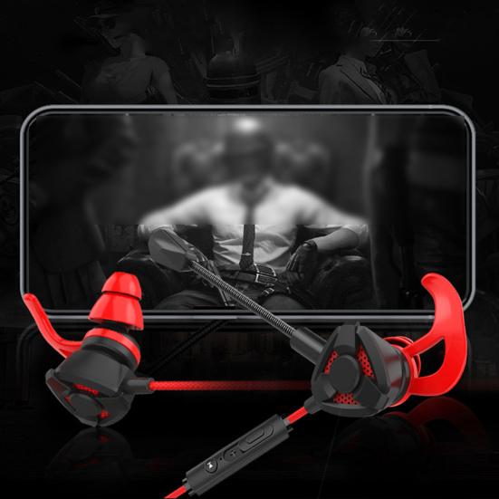 Gaming Earphone with Microphone Wire Control 3.5mm Jack In-ear Earphones E-sports Game Earphone for Mobile Phone