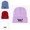 Funny Cartoon Sunglasses Knit Hat Autumn Winter New Embroidered Woolen Knit Hat Warm Female Trend