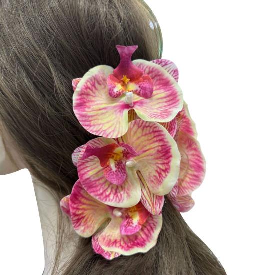 Haarklem Realistisch Orchidee Ontwerp Lichtgewicht Decoratieve Haarklem Stevige Grip Achterhoofd Haarklauw Dagelijks Draagbaar Haaraccessoires