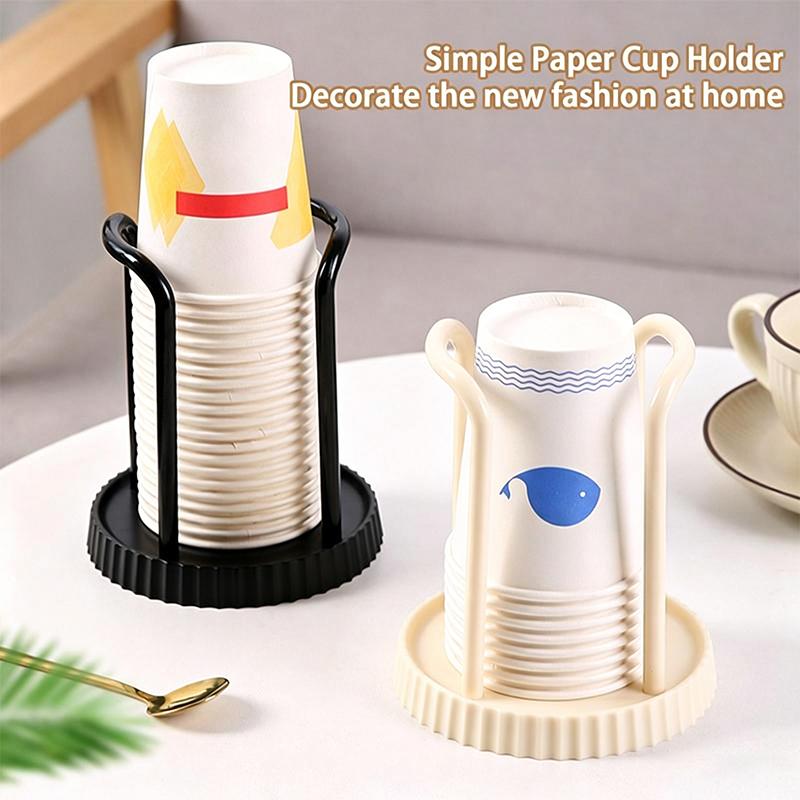 Plastic Paper Cup Holder Multifunctional Desktop Cup Storage Rack Kitchen Coffee Milk Tea Cup Holder Disposables Cups Picker