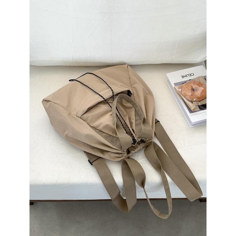 

Сумка-тоут на кулиске с плиссировкой, большая вместимость, женский рюкзак три-в-одном для студенток, женская повседневная нейлоновая сумка через плечо хаки