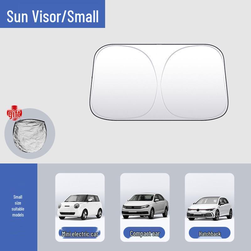 Silver-Coated Anti-Glare Car Sunshade Umbrella for Front and Side Windows.
