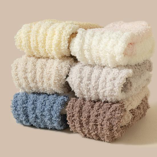 Fuzzy Knee High Socks Women Fluffy Warm Knee Socks Color Socks Leg Warmers Block Thick Winter