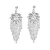 Luxury temperament full of diamond long fringed earrings for women