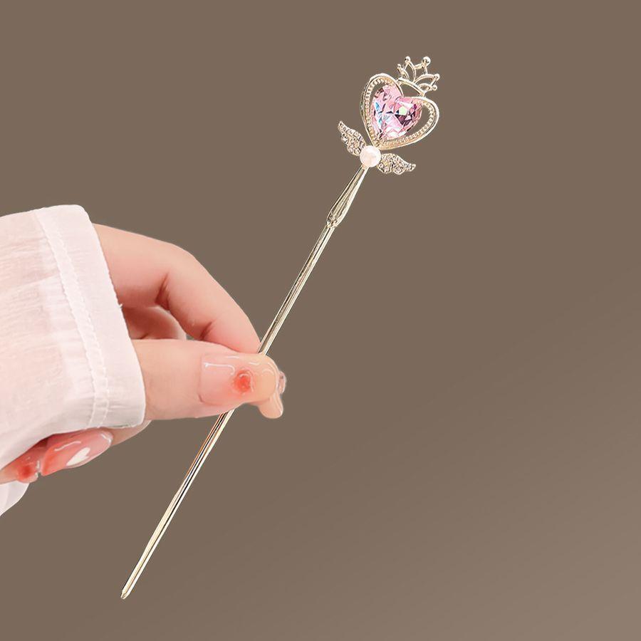

1pc Magic Wand Girl Hairpin Daily Simple Fashion Hairpin Elegant Heart Hairpin Girl s Heart Hair Accessories for Women Size fits all