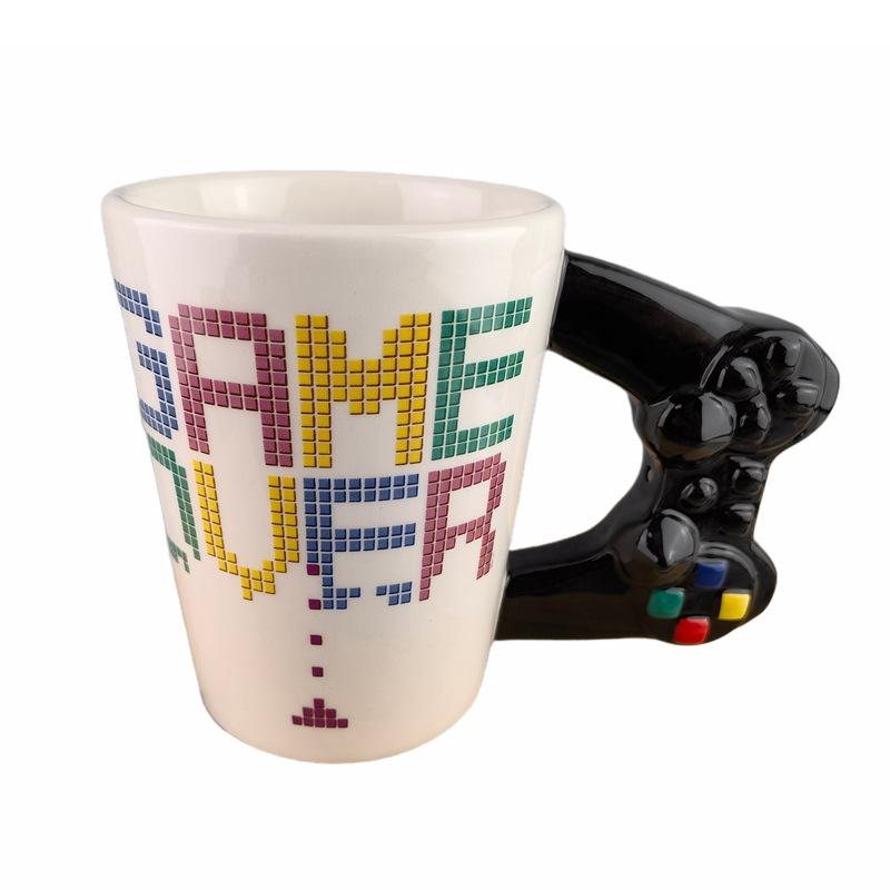Creative Game Controller Ceramic Mug Color Letter Game Console Rocker Ceramic Water Cup Cartoon Coffee Cup
