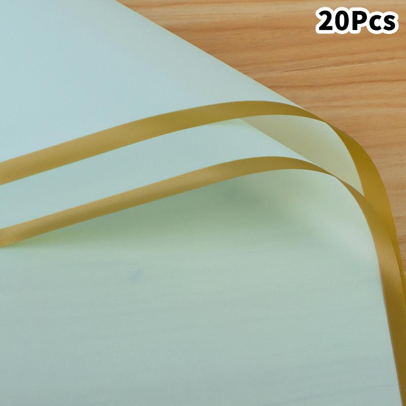 20 Stück Bunte Blumenwickler Goldener Rand DIY Geschenkstrauß Verpackungspapier Blume Wasserdicht Blume Dekoration