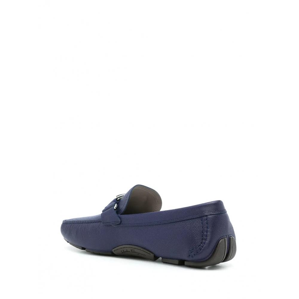 Salvatore Ferragamo Ferragamo Blue Logo Plaque Loafers Blue