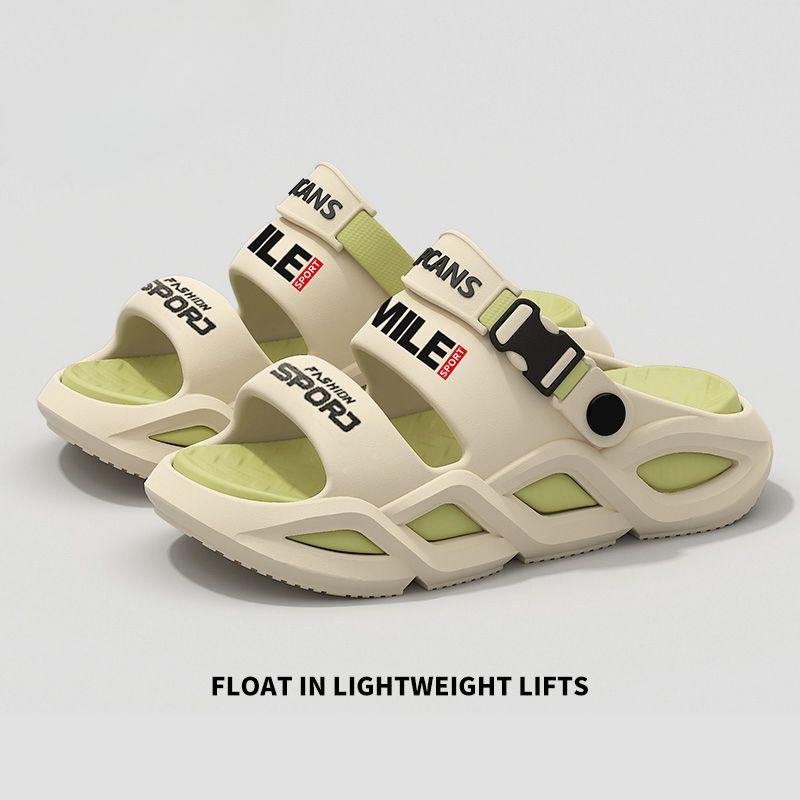 

Мужские летние сандалии 2025 - Нескользящие, на толстой подошве, спортивные пляжные шлепанцы | Дышащая удобная повседневная обувь для вождения и активного отдыха | Модная обувь 44-45 зелёный