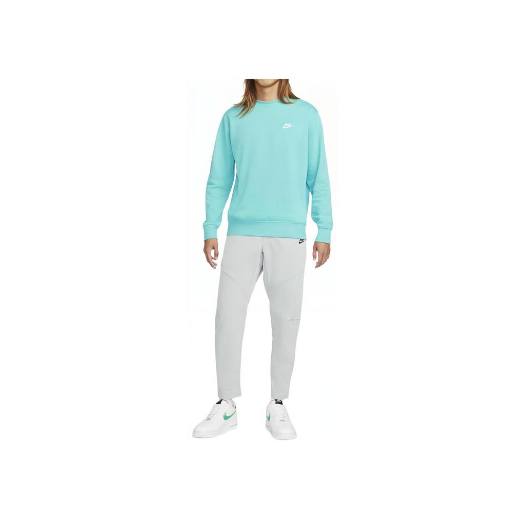 Nike Solid Color Letter Embroidered Crew Neck Pullover Long Sleeve Sweatshirt Unisex sweatshirt Light-Blue BV2663-392