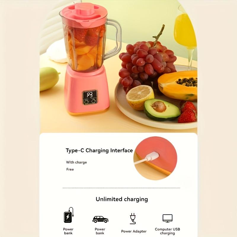 750ML Electric Juicing Cup Portable Wireless Fruit Blender 10 BLADES Multifunctional Kitchen Juicer USB Charging Outdoor Juicing