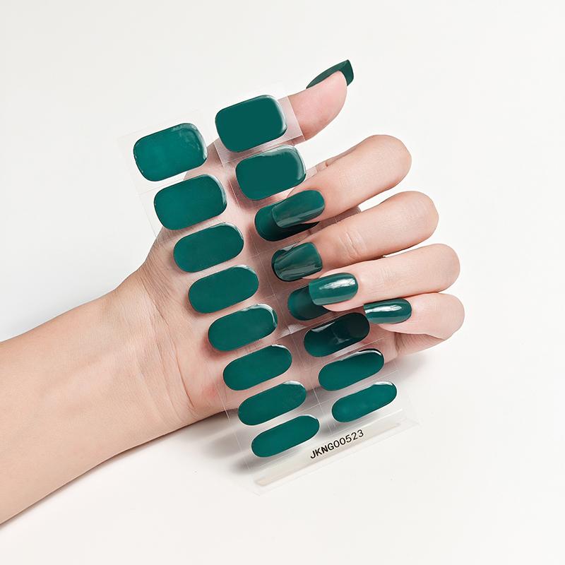 Semi-uitgeharde Stickers Solide Volledige Dekking UV Lamp Gel Nagellak Strips Manicure Decoratie Puur Langdurig