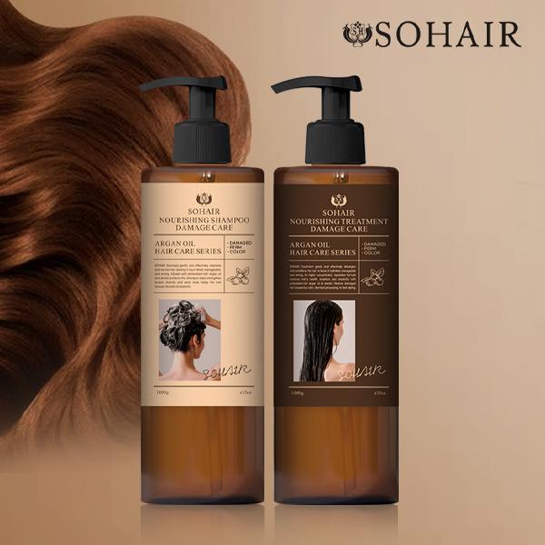 SOHAIR Nourishing Shampoo Damage Care 1000ml x 1 + Treatment 1000ml x 1