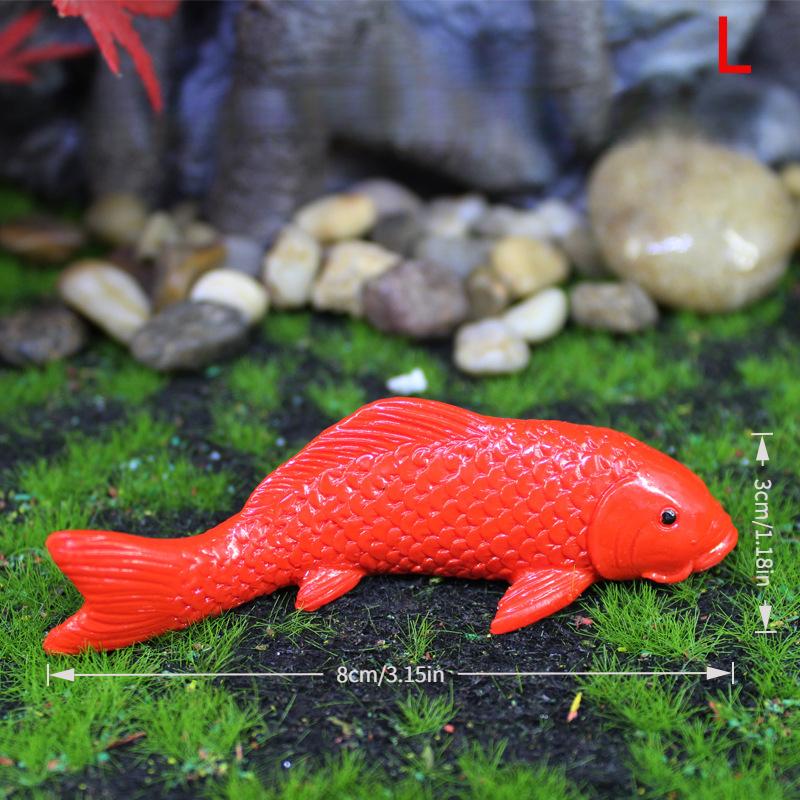 Gift Cartoon Mini Koi Fish Ornament Resin Crafts Cute Carp Figurines Simulation DIY Small Fish Statue Fairy Garden Decorations