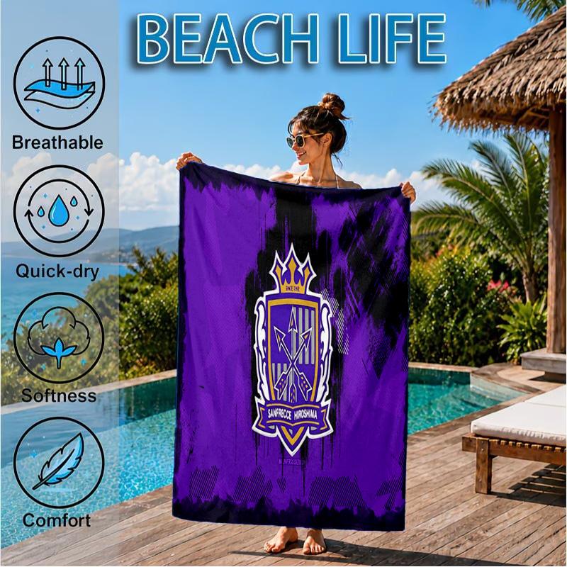 Fußballverein Wappen Aufgedrucktes Mikrofaser Strandtuch, Weich Und Saugfähig, Schnelltrocknend, Ideal für Sommerreisen, Strand-Essential, Schwimmbad