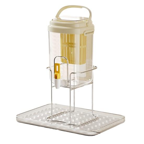 2L Drink Dispenser Large Capacity Cold Water Pitcher with Built-in Filter Tea Juice Leak-Proof Faucet Beverage Container