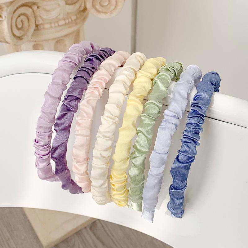 Korean Retro Satin Hair Clips & Headbands: Stylish, Pleated, and Versatile Hair Accessories for Girls