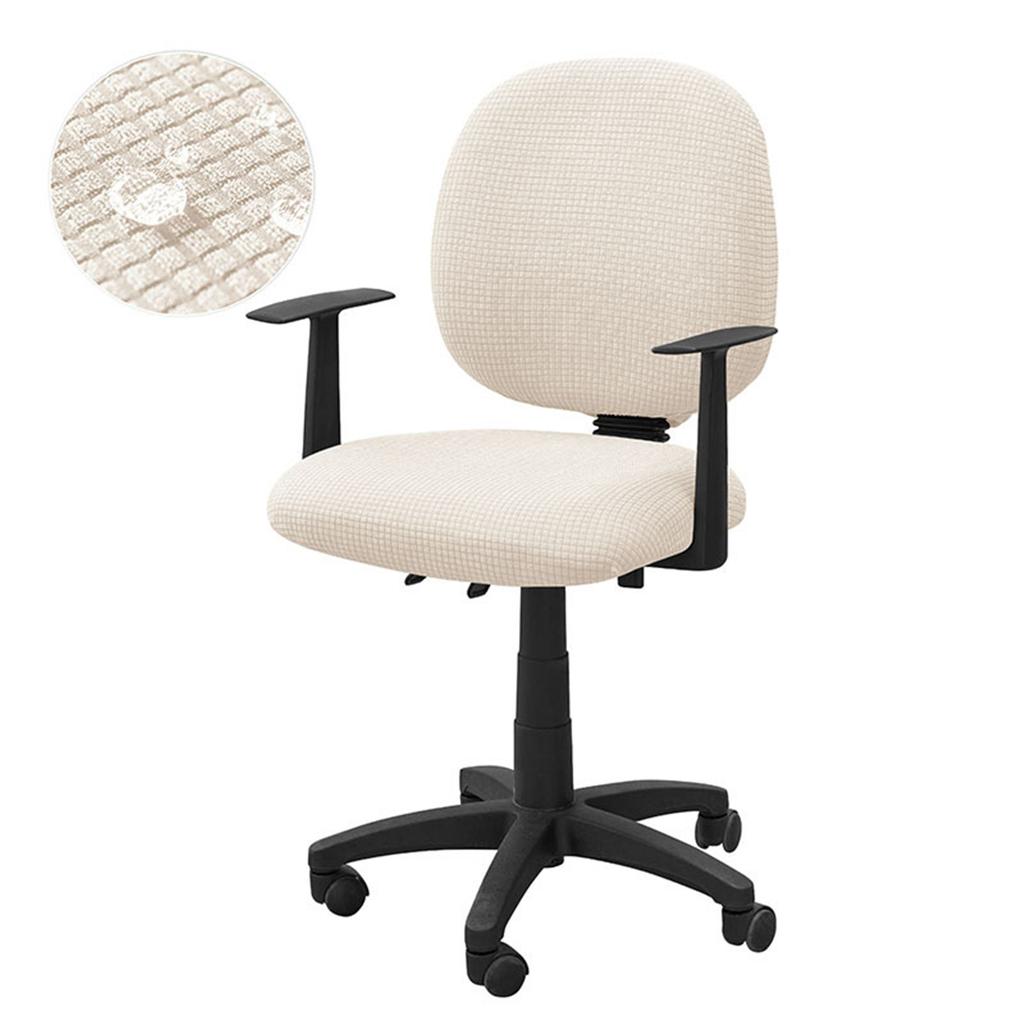 Waterproof Polyester Office Chair Cover Set Seat Cushion and Backrest Spill Resistant for Home Dining or Workspaces