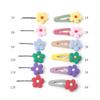 Hyunya Style Candy-Colored Flower Hairpin, Colorful Sweet Flower One-Word Clip Bangs Clip Edge Clip Female
