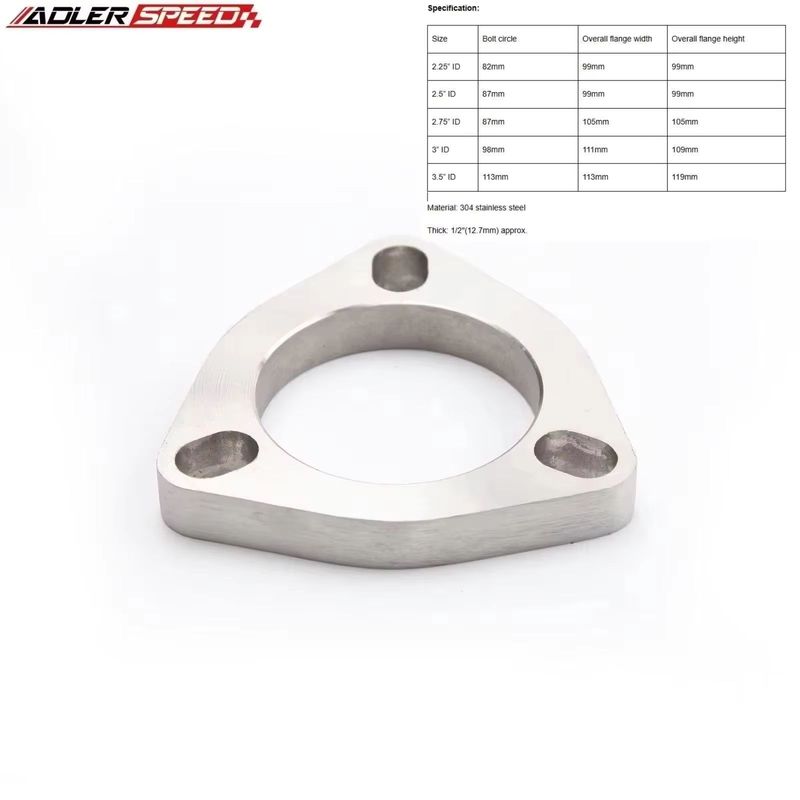 Ss304 Slotted Flange Exhaust Downpipe Pipe, Catback Header, 3 Bolt, SS304, 2 , 2.25 , 2.5 , 2.75 , 3 , 3.5 2.25inch