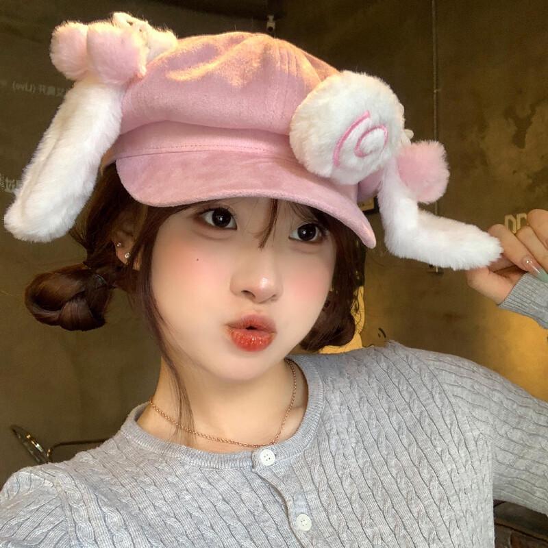 Мультяшная беретка с ушками кролика