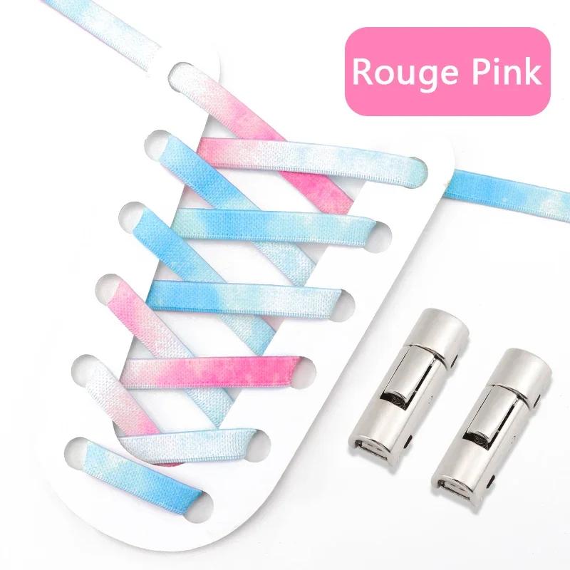 No Tie Shoelaces For Sneakers Elastic Shoe Laces Rainbow Precision Organization Metal Buckle Lock Lazy Shoelace Flat 17 Colors