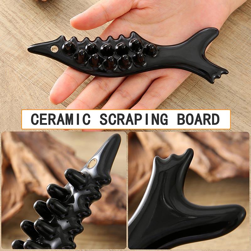 Ceramic Fish Shaped Scraping Board Gua Sha For Face Body Massage Tool Body For Relief Massage Face Lift Guasha Acupoint Massager