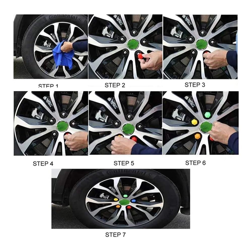 20pcs 17/19/21mm Car Wheel Nut Cap Protective Cover Cap Anti- Auto Hub Screw Cover