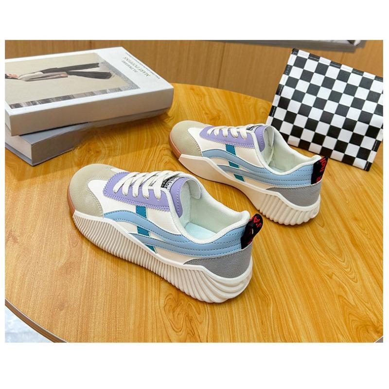 Atmungsaktive Damenschuhe, Niedrig geschnittene Freizeitschuhe, Board-Schuhe, Dicksohlige Schwammschuhe