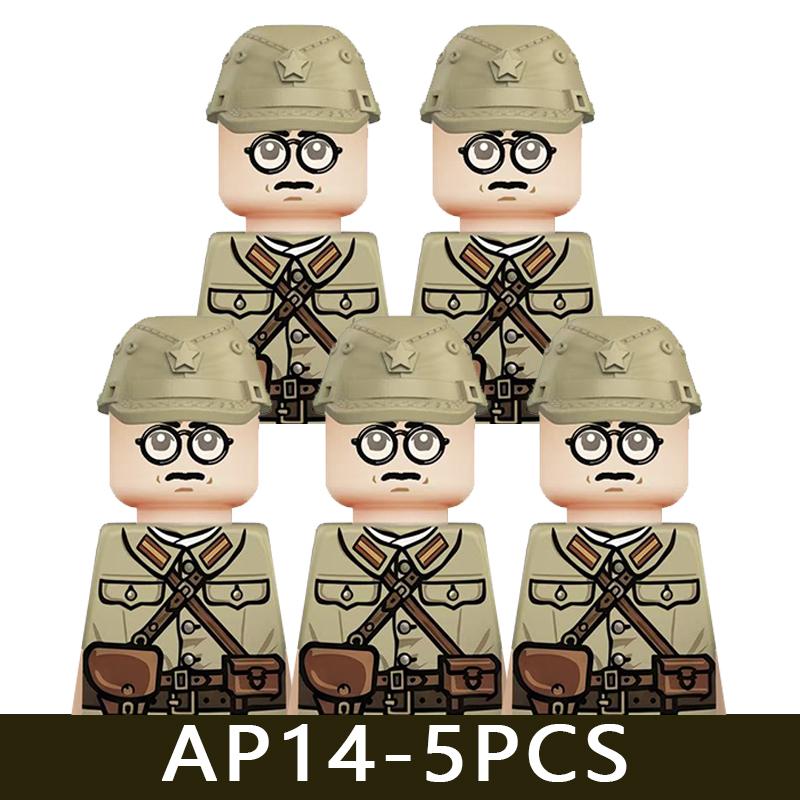WW2 Military Soldier Figures Building Blocks Army Japanese Warrior Medical Nurse Officer Infantry Helmets UV Printed Bricks Toys