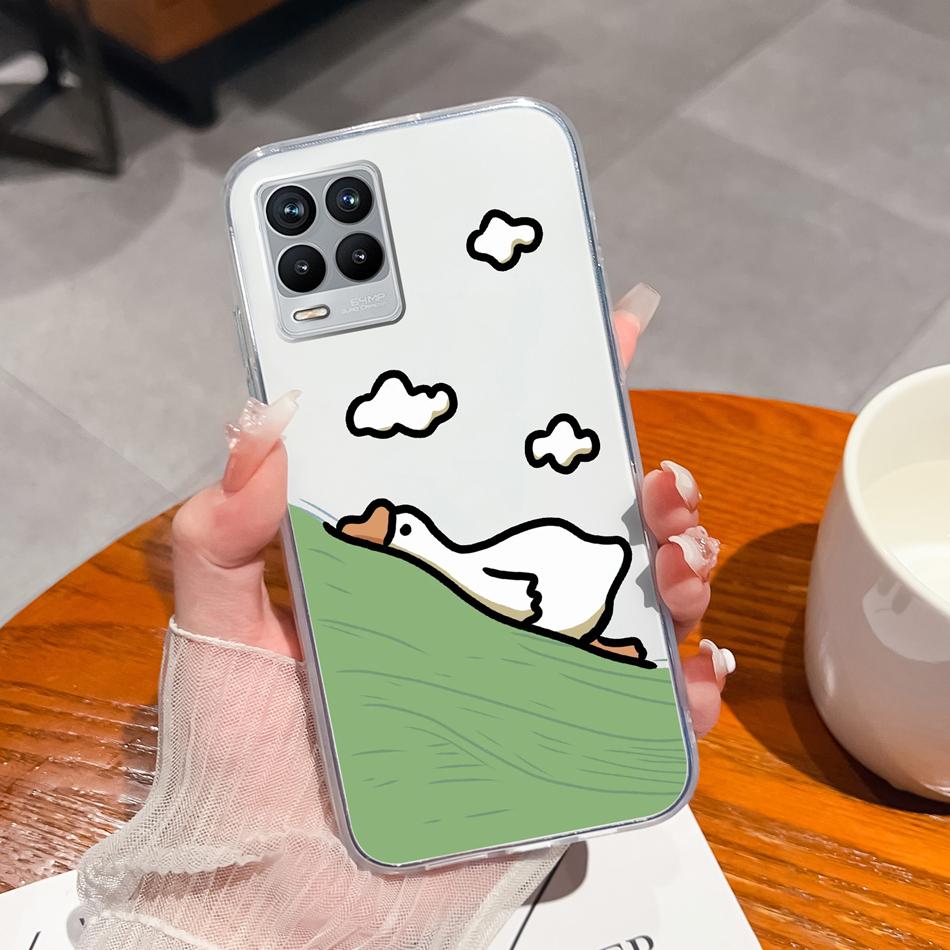 For Realme 8 Pro Case Lovely Cat Soft Transparent Phone Back Cover For Realme8 4G 5G Shockproof Comfortable TPU Silicone Bumper