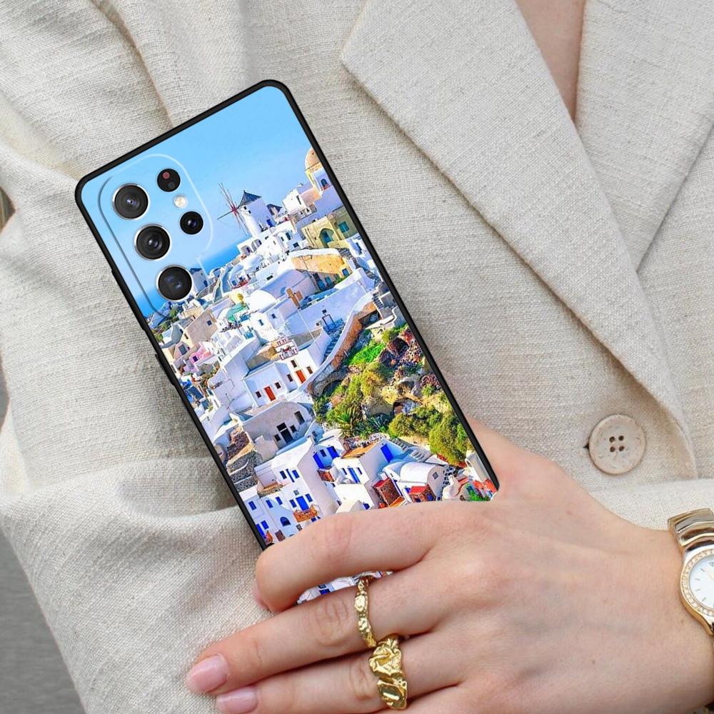 Oia Santorini Greece Cell Phone Case for Samsung Galaxy S26 Ultra S25 S24 S23 S22 S21 S20 Note10 Cover
