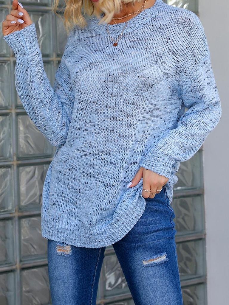 Women's Casual Long Sleeve Polka Dot Knit Sweater