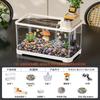 Traditional Style Fish Tank Mini Desktop Aquarium for Living Room Self-Cleaning Eco Landscape Goldfish Bowl Modern Home Decor