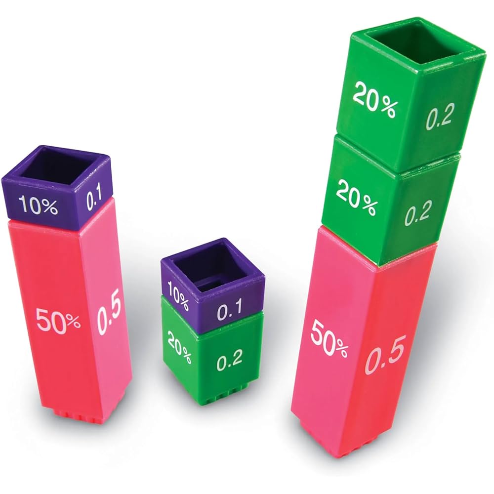 Learning Resources Tower Cube Math Educational Toy LER2509 Fractions Decimals Percentages