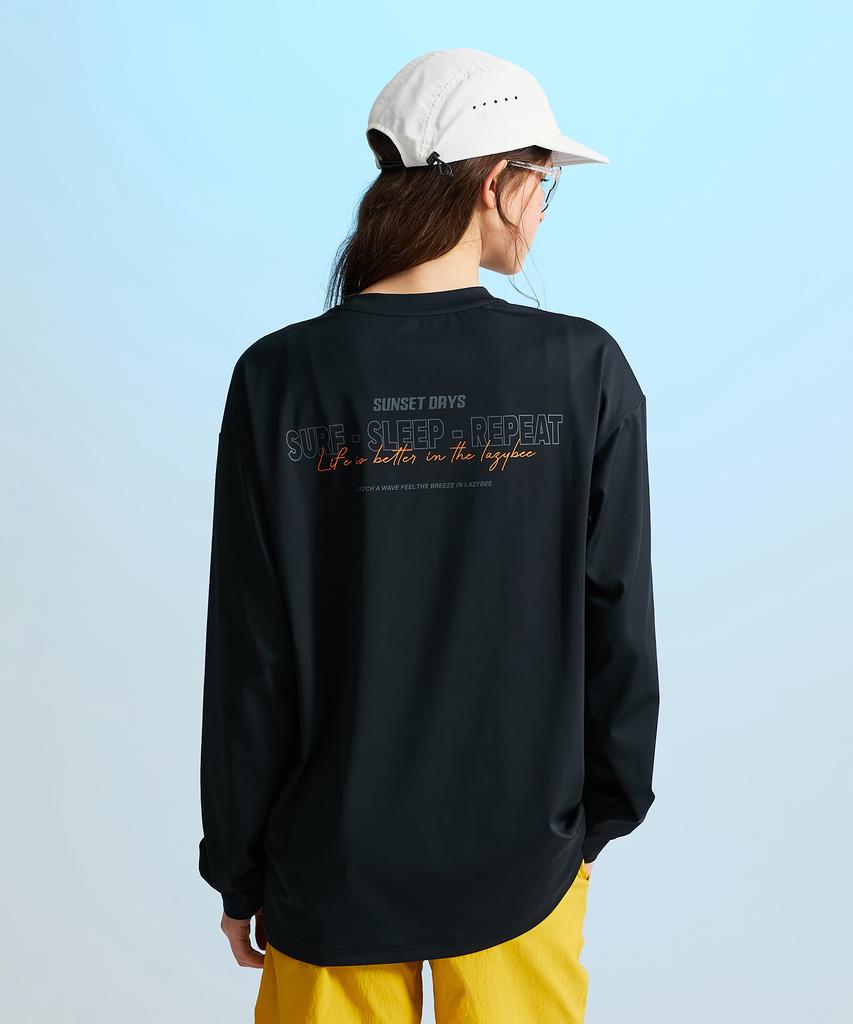 Leijibi Dry-Cooling Oversized Top Long Sleeve Rash Guard W Black 2