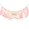 Cloth Colorful Tassel Highchair Banner Pink/Blue First Birthday Dining Chair Flag  Wall