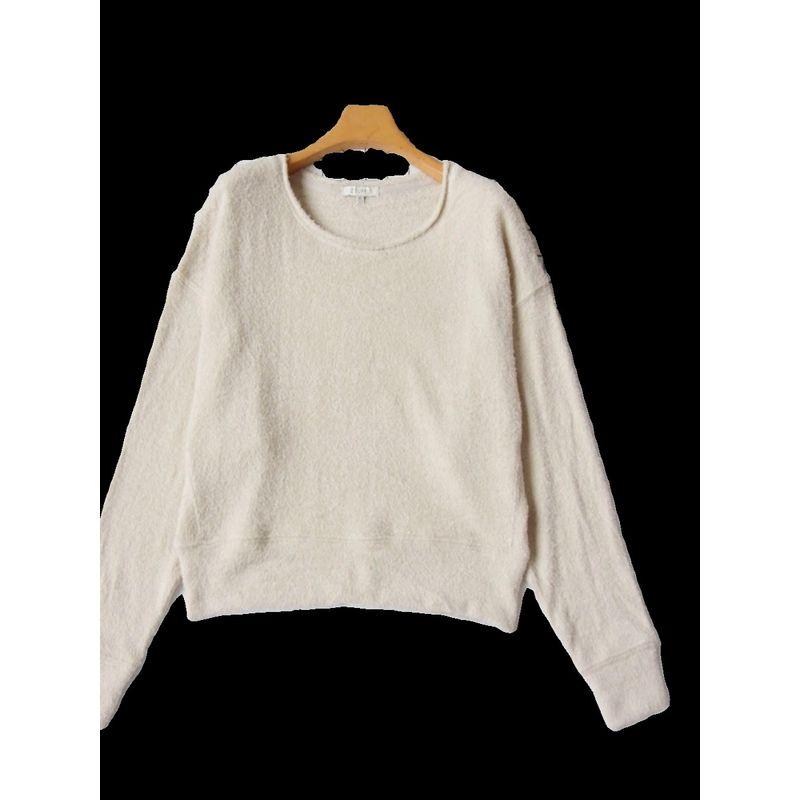 Export Fall and Winter New Arrival Women's Smooth Feather Yarn Round Neck Knitwear Short Sweater Loose Casual Pajamas Tops