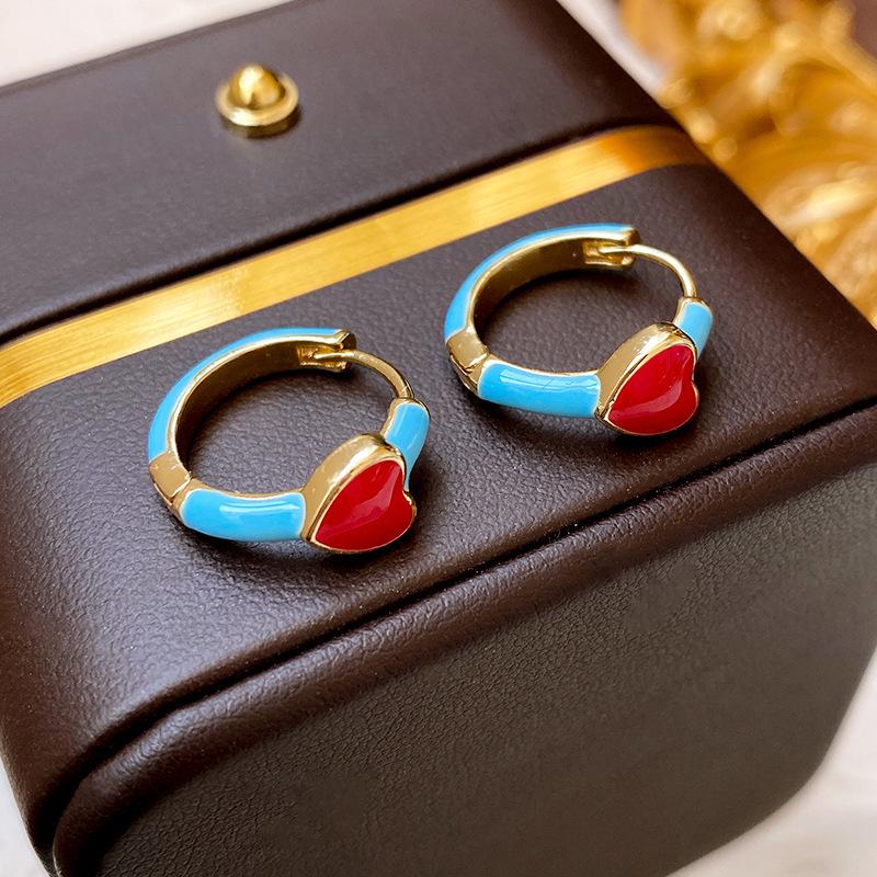 Silver Needle Vintage Geometric Court Style Light Luxury Retro Stud Earrings for Women