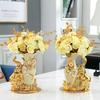 Modern Elephant Vase Luxury Flower Container Arrangement Ceramic Gold Vase  Home Decoration