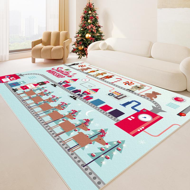 Christmas Living Room Decoration Carpet Large Area Anti-slip Rugs for Bedroom Thick Plush Study Rug Fluffy Soft Lounge Floor Mat