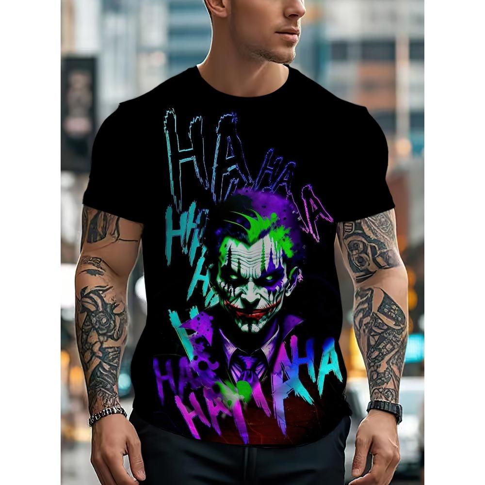 

Summer 2026 New 3D Clown Pattern Printed Casual Fashionable Soft Comfortable and Lightweight Men s T-shirt XS