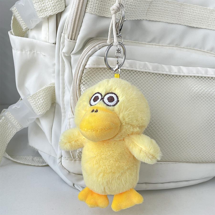 

Creative Funny Bubbles and Can Lay Eggs, Little Duck Keychain Pendant, Cute Plush Doll Schoolbag Hanging Decoration About 12cm long