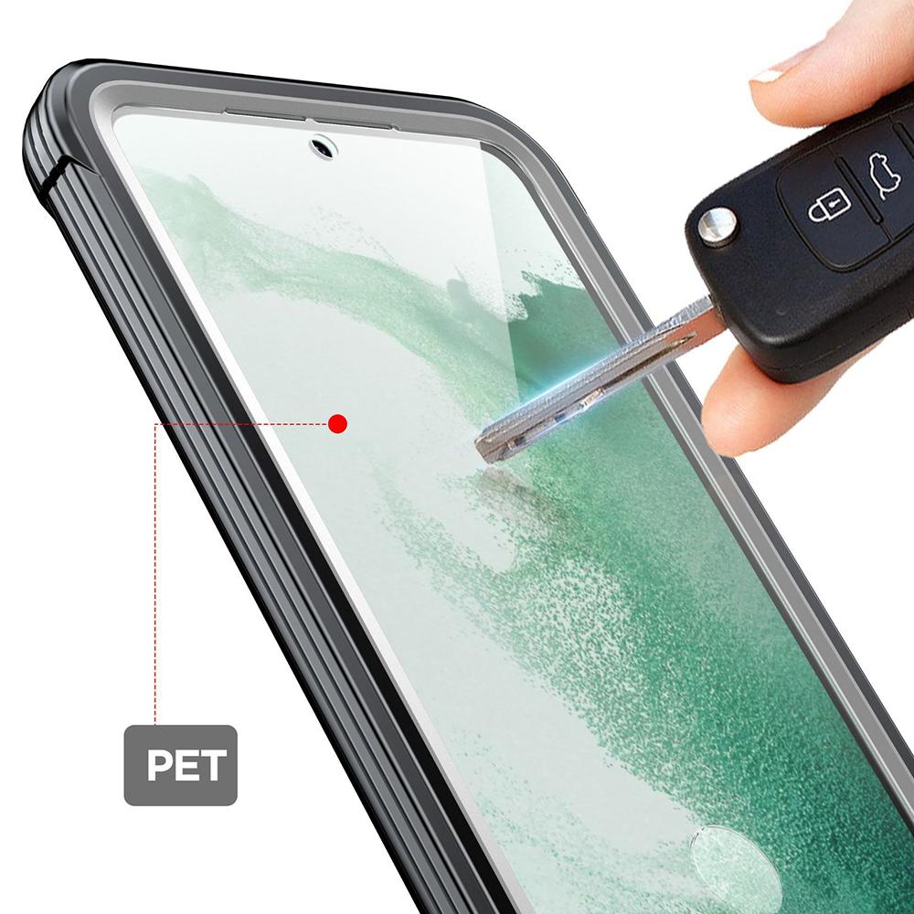 For Samsung Galaxy S23 PC+TPU Phone Case Full Protection Clear Phone Cover with PET Screen Protector