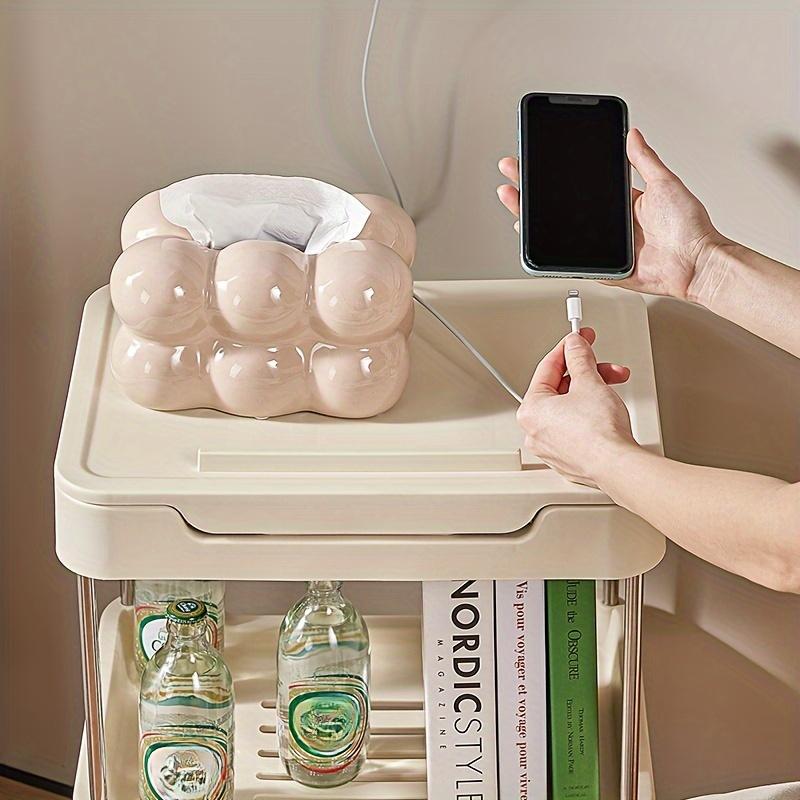 1 Stück 3/4-stöckiger Regalwagen mit Deckel zur Aufbewahrung, Wagen-Organizer für Schlafzimmer, Badezimmer, Kinderzimmer, Waschküche