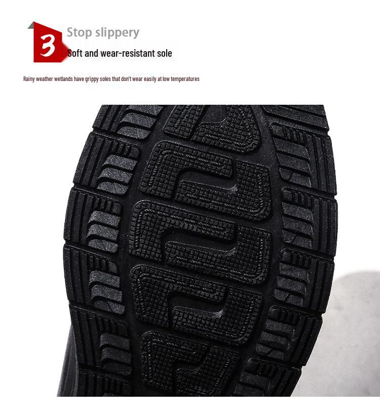 Men's Winter Non-Slip Slip-On Cotton Shoes for Middle-Aged & Elderly with Velvet Lining