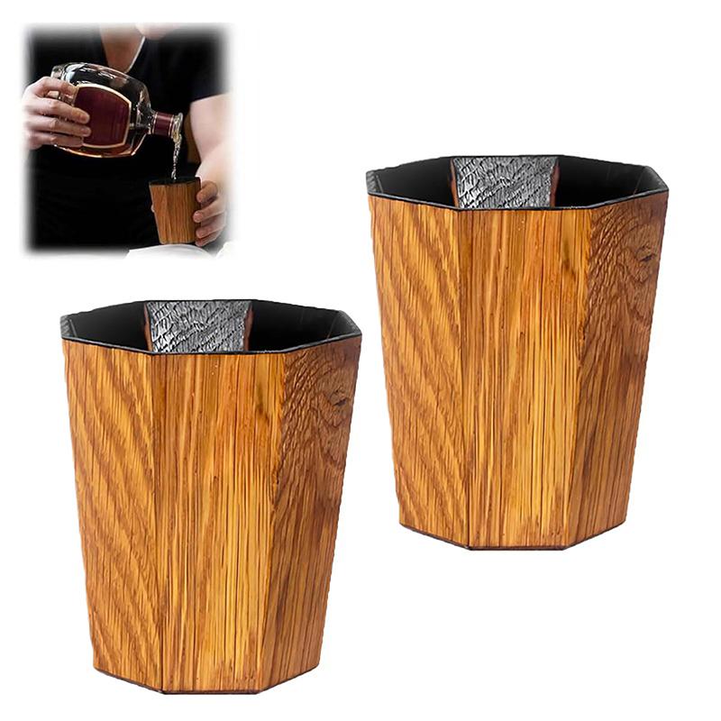 

Деревянный коктейльный бокал, бокал для виски, винтажный стакан для питья, многофункциональный для вечеринок, дома, барбекю, уникальные подарки для любителей виски 2pcs