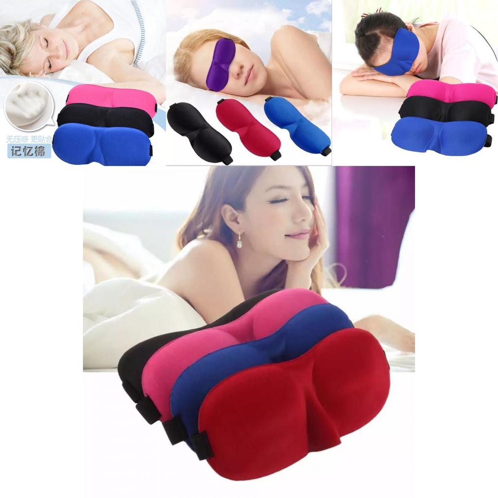 3d Mask Eye Luxury Black Reusable Relaxing Night Travel Sleep Sleeping Blackout