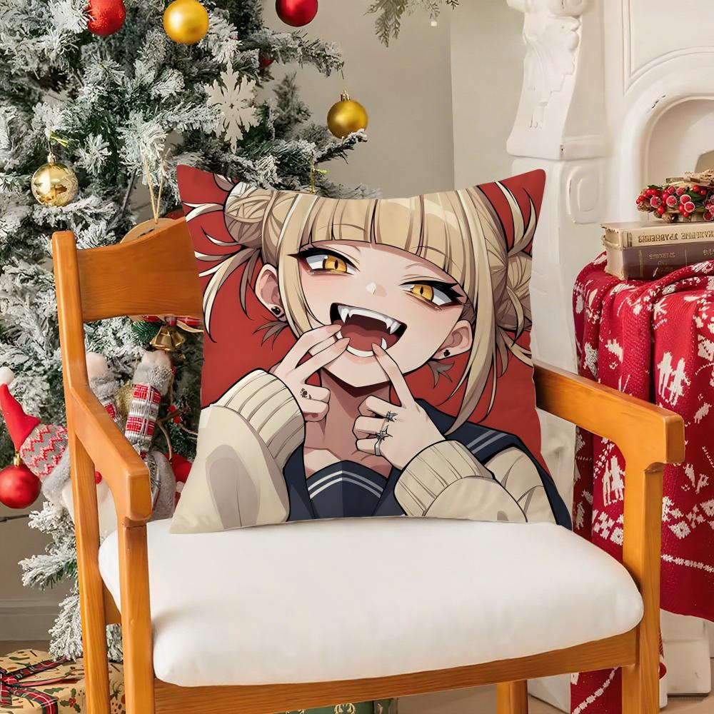 My Hero Academia Himiko Toga Pillow Case Silky Elegant Comfort Sofa Bed Invisible Zipper