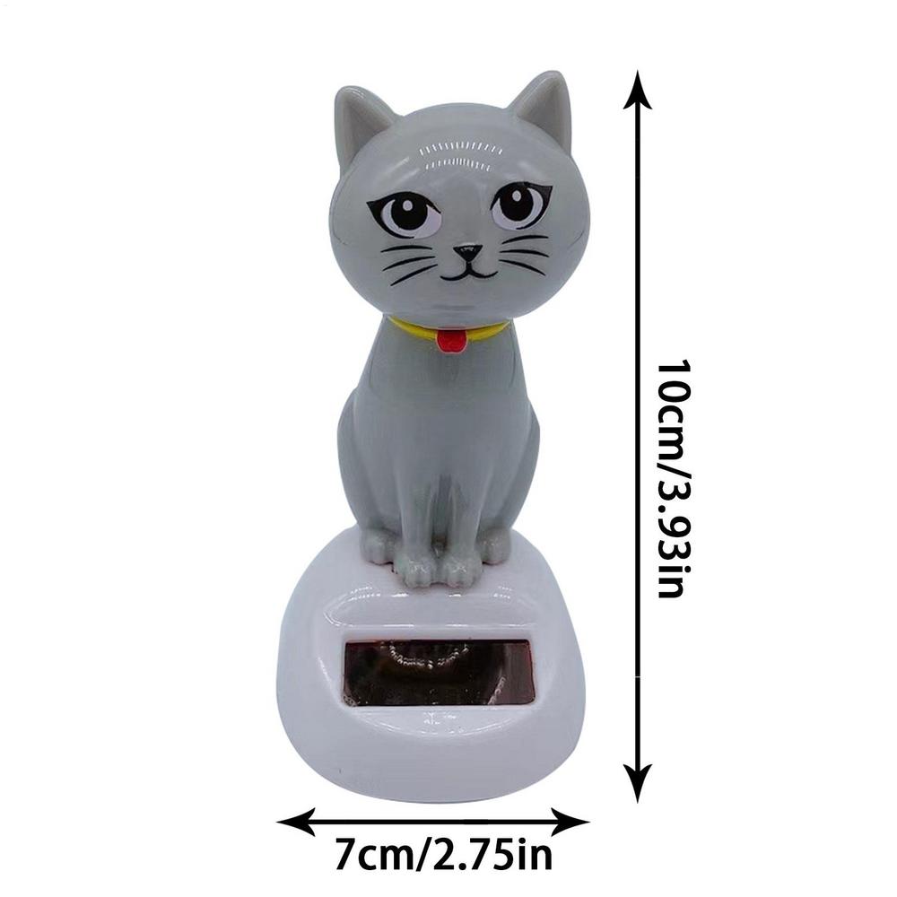 Solar Powered Dancing Cat Toy Cute Animated Dashboard Decor for Car, Swings in Sunlight to Cheer Up Drivers & Kids on Trips